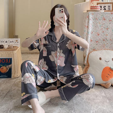 Stitch Pajama Set Polycotton Korean sleepwear